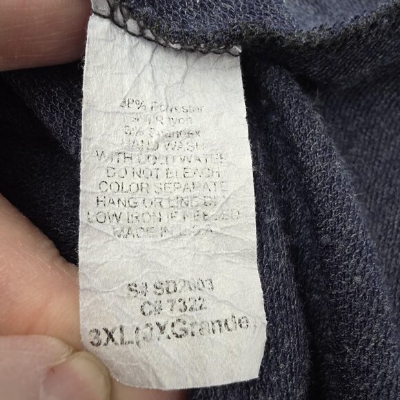 Voll Shirt Womens 3XL Blue Criss Cross V Neck 3/4 Sleeve Tunic Swing Pocket Top - Picture 6 of 8